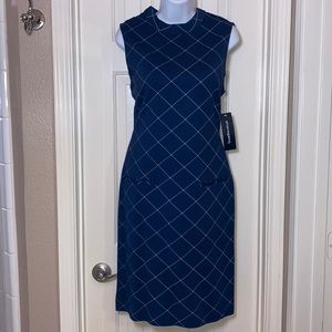 Sharagano Drop Waist Navy Dress